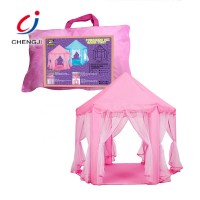 Children foldable indoor outdoor play house pink princess castle tent hexagon