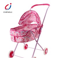 Wholesale portable doll pram toy pretend play lovely doll stroller toys for girls