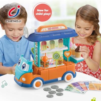 Multifunction 2 In 1 Pretend Play Set Kid Candy Plastic Bus Toy, Deformable School Car Happy Bus Toy With Light And Sound